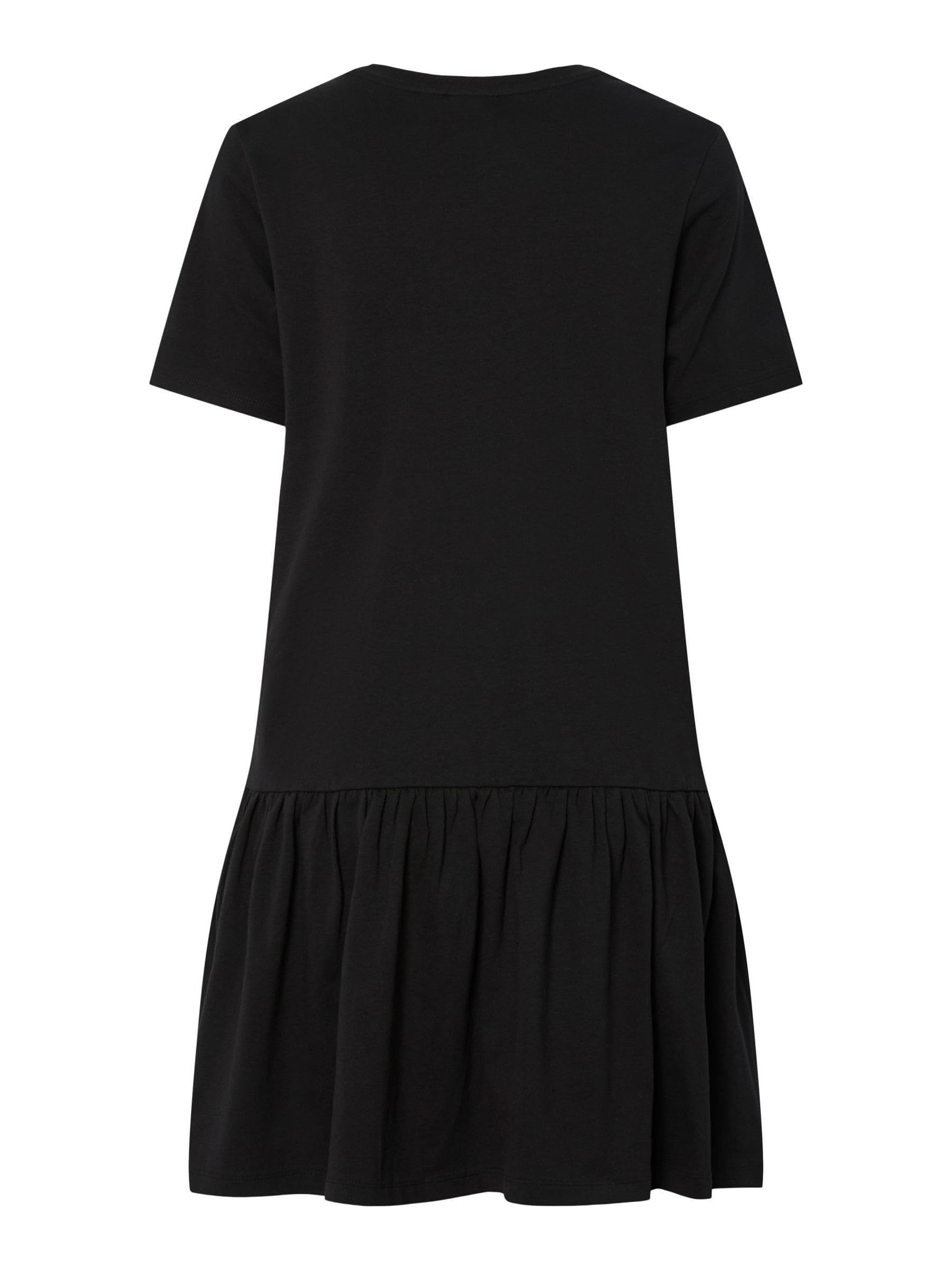 Pieces Pcdisso Abito Donna Nero Jersey Collo Tondo