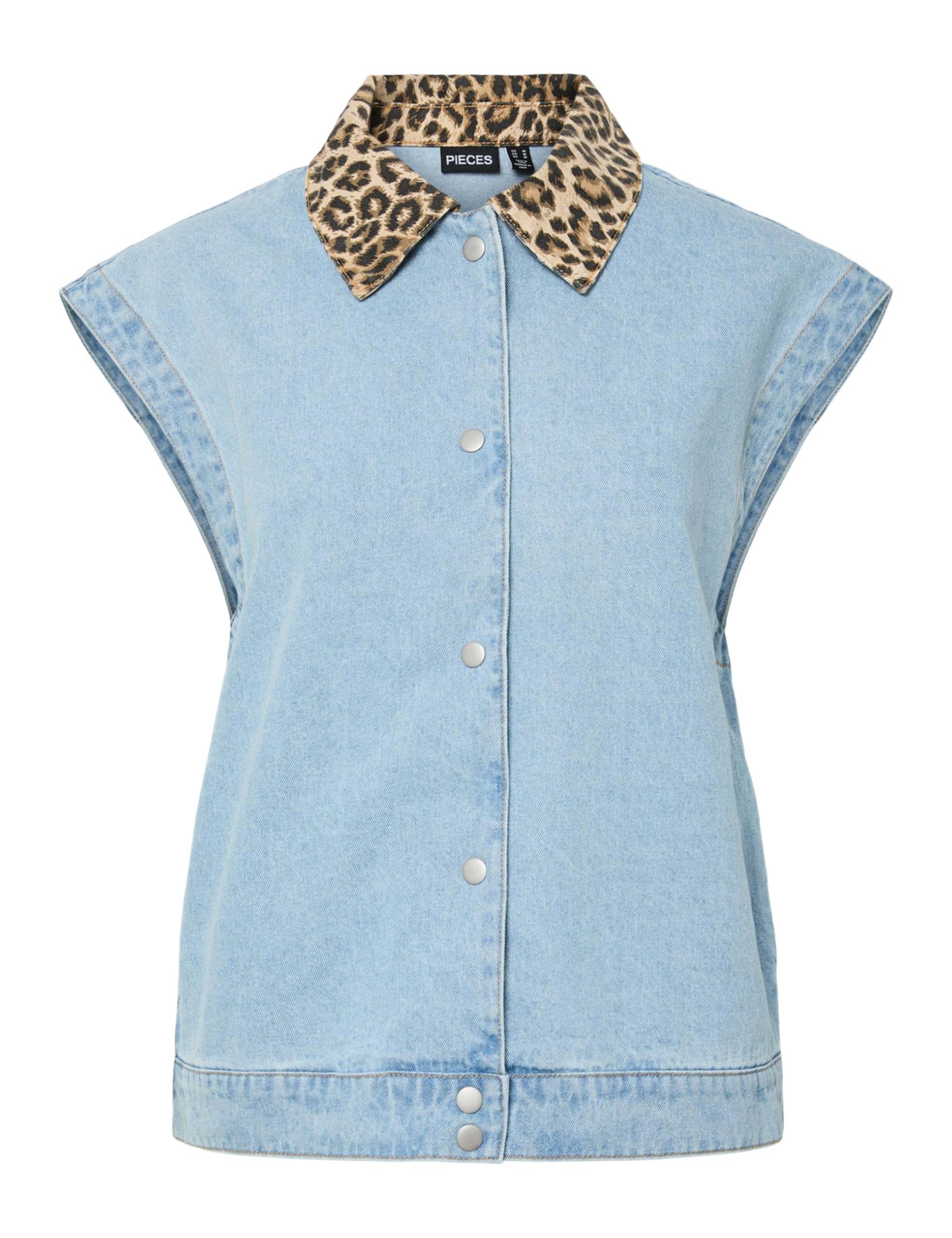 Pieces Pcbreia Denim Vest gilet donna M blu chiaro