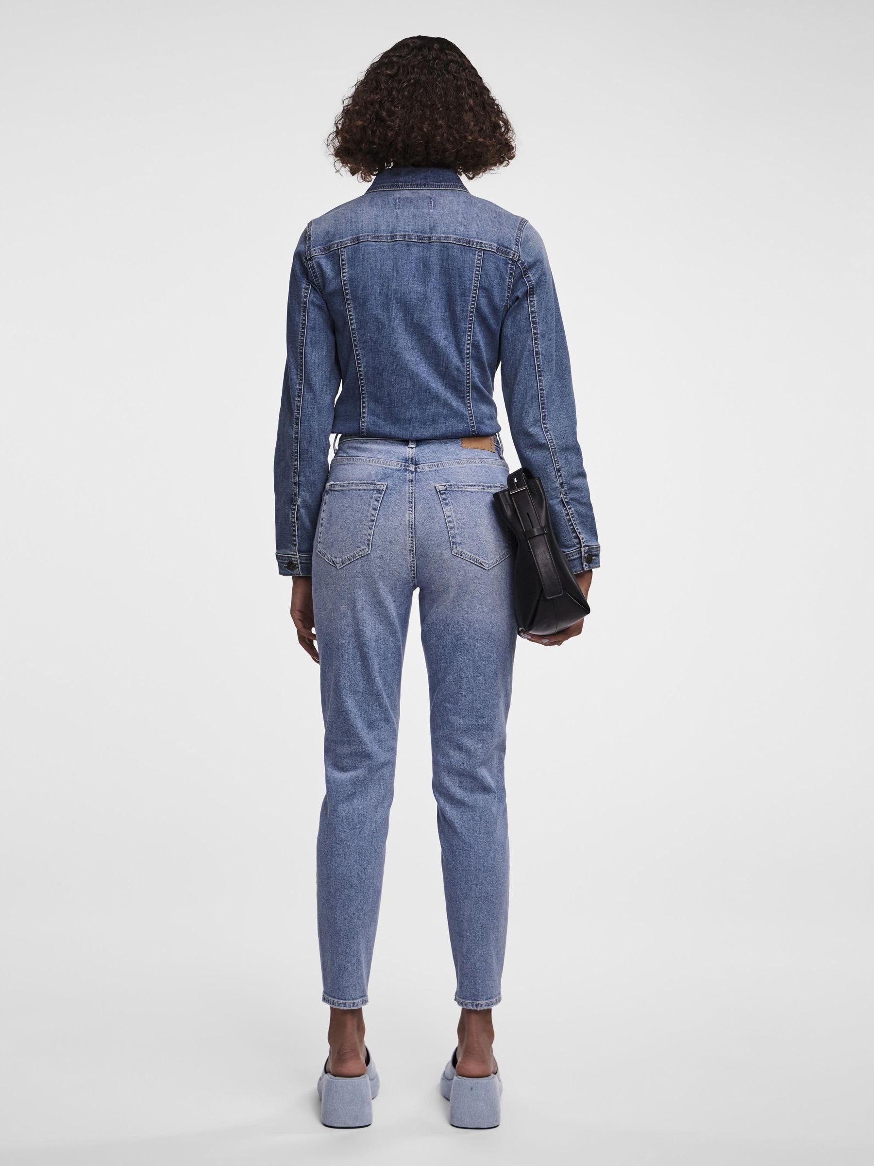 Pieces Pcleah Mom HW Ank Lb110-ba Noos jeans donna M