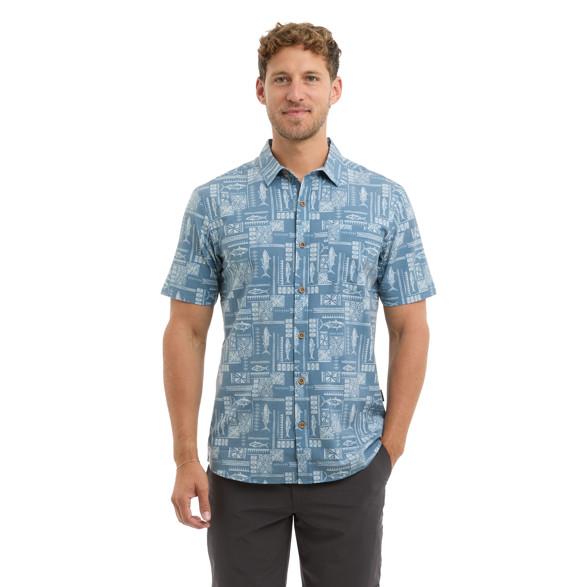 Pelagic Topshot camicia uomo petrol UPF 50+