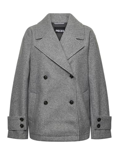 PIECES Pcnova Grey Jacket cappotto corto bouclé