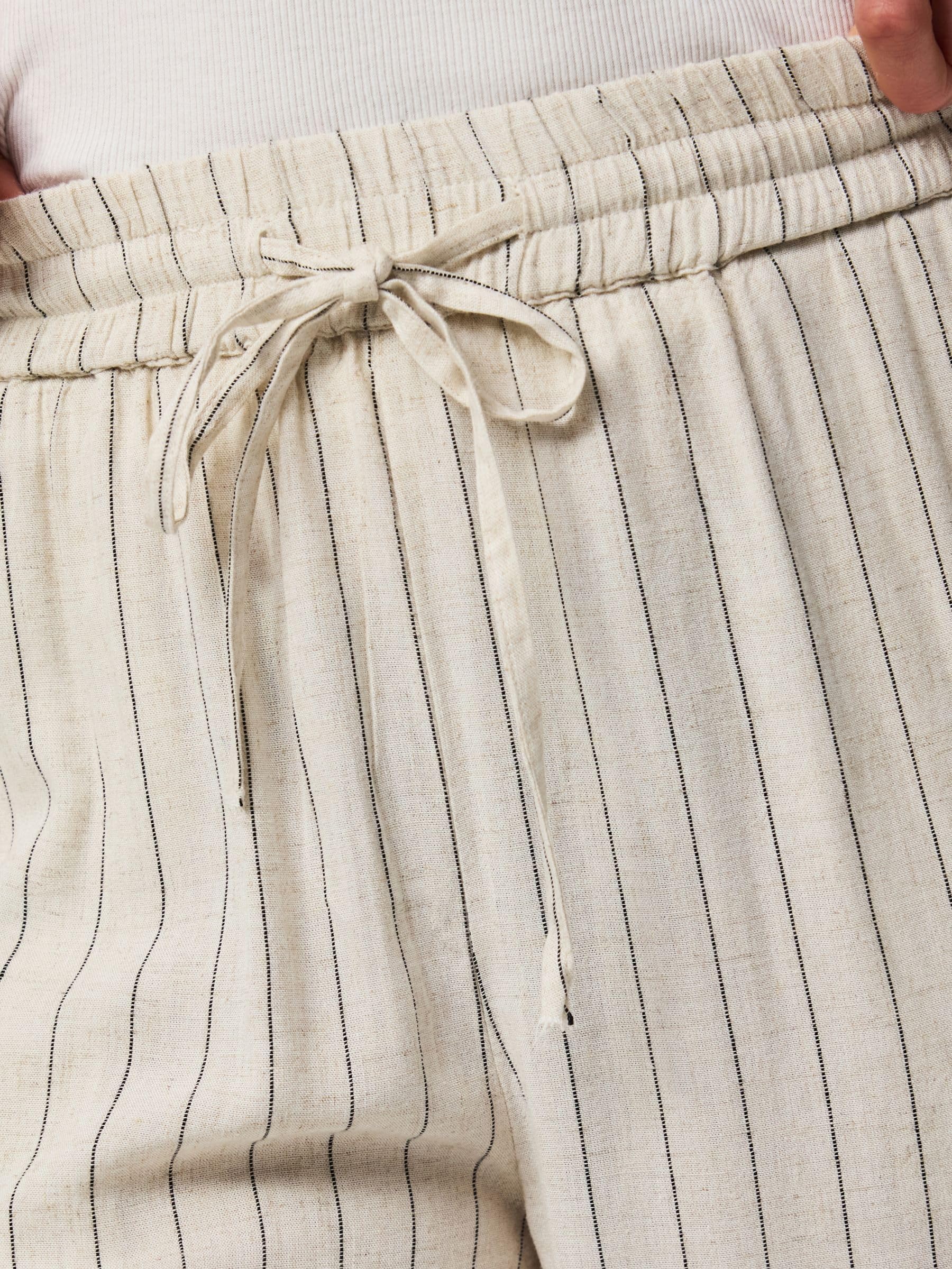 Pieces Pcpia Wide-Leg pantaloni donna larghi birch misto lino