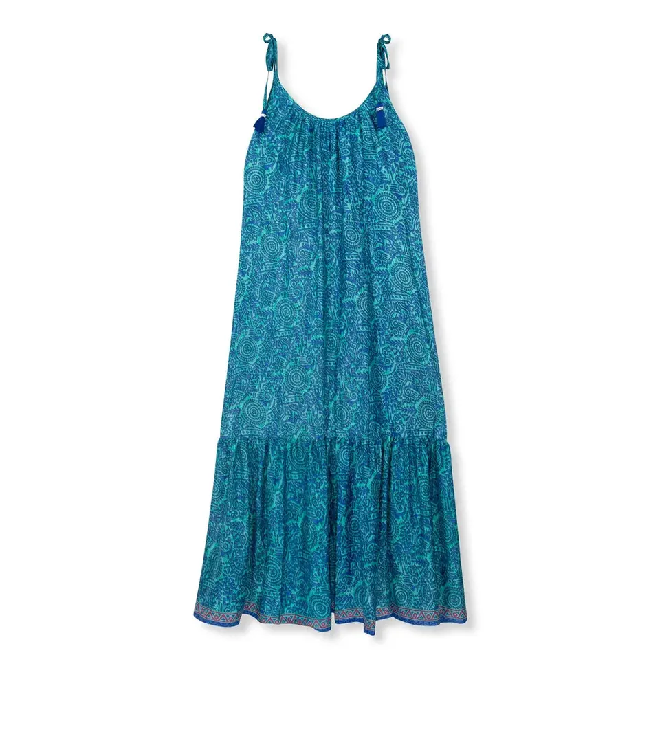 el.residu Myra 37 vestito midi blu viscosa L/XL