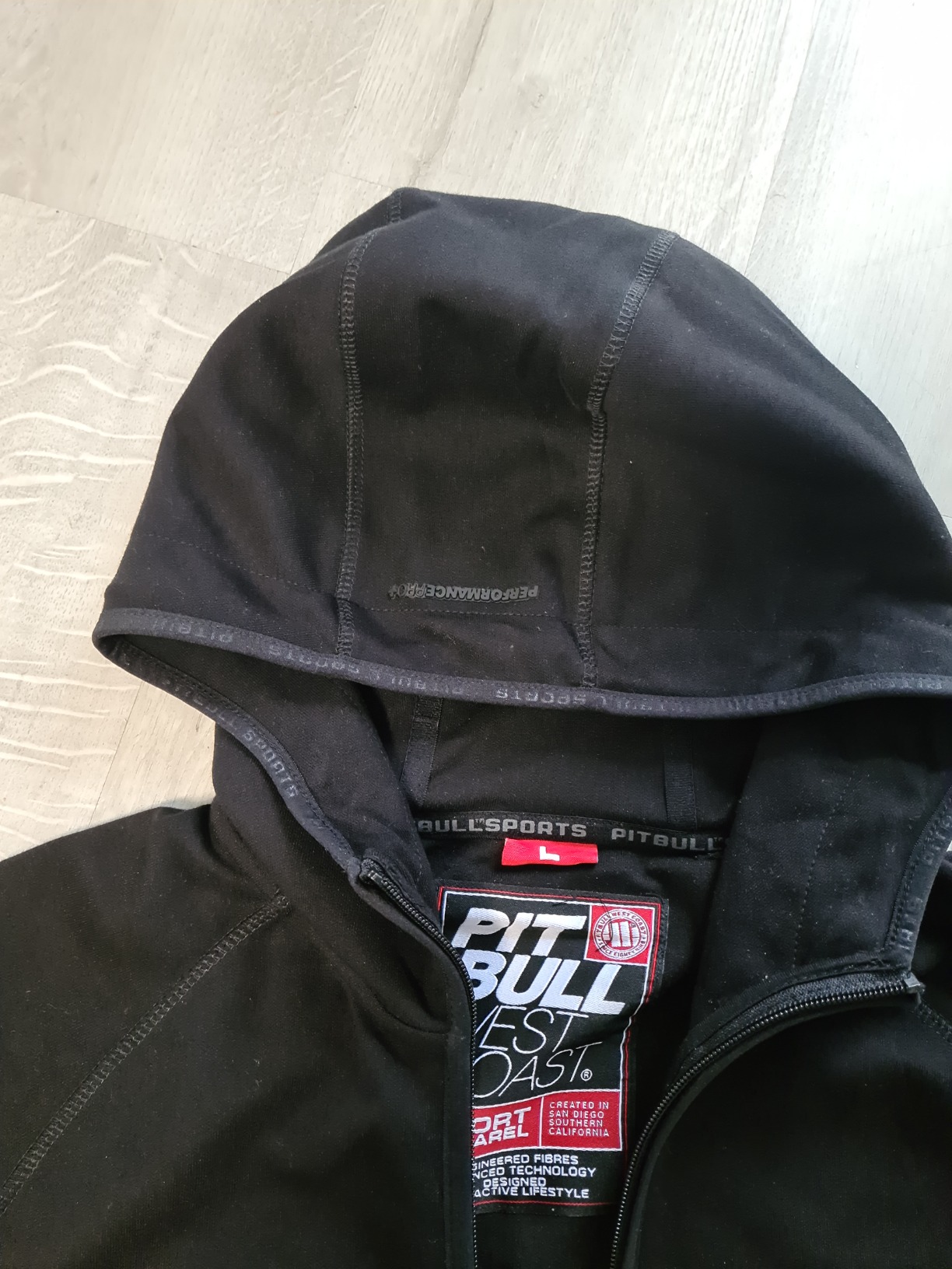 Pitbull Thelborn felpa uomo con zip L nera in cotone