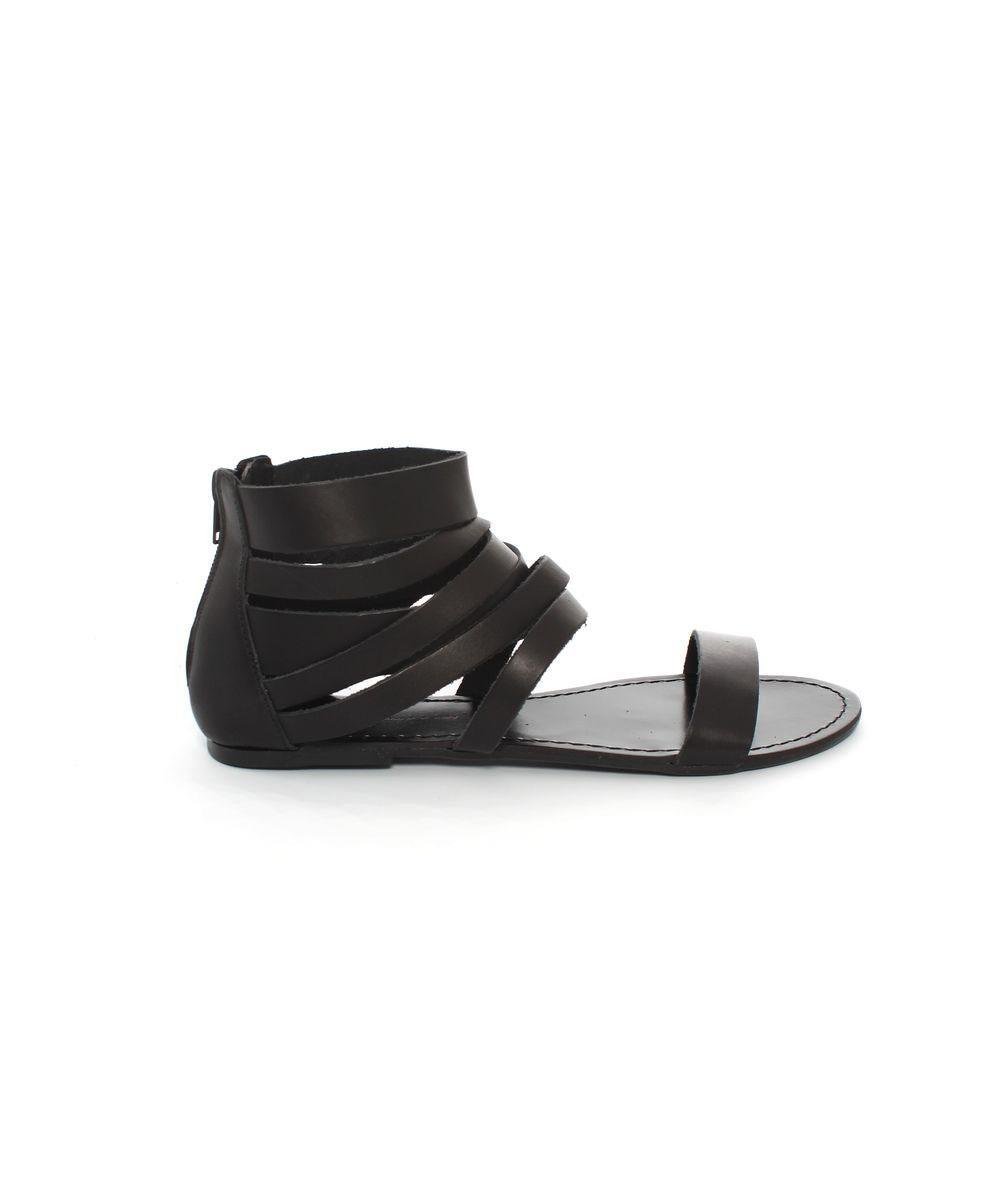 Pieces Connie Leather sandalo donna nero 40 EU cerniera