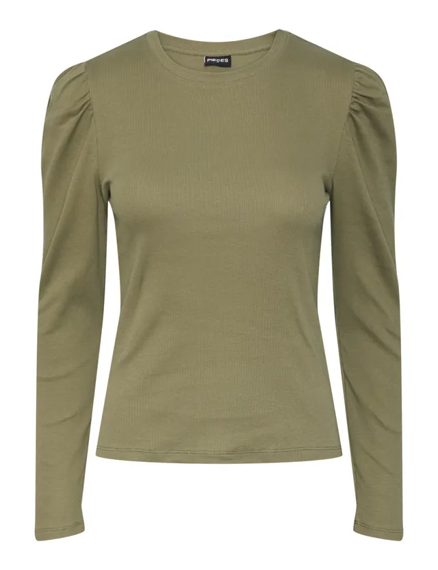 Pieces PcJanna Maglietta Maniche Lunghe Verde XS