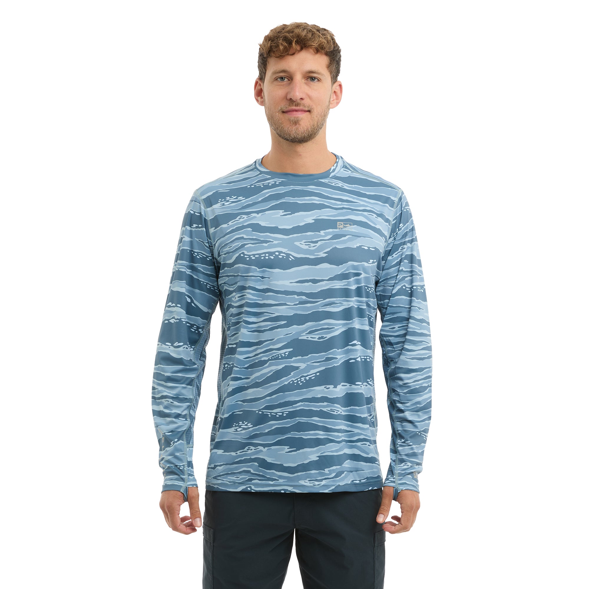 Pelagic Vaportek maglia pesca petrolio mimetica UPF 50+