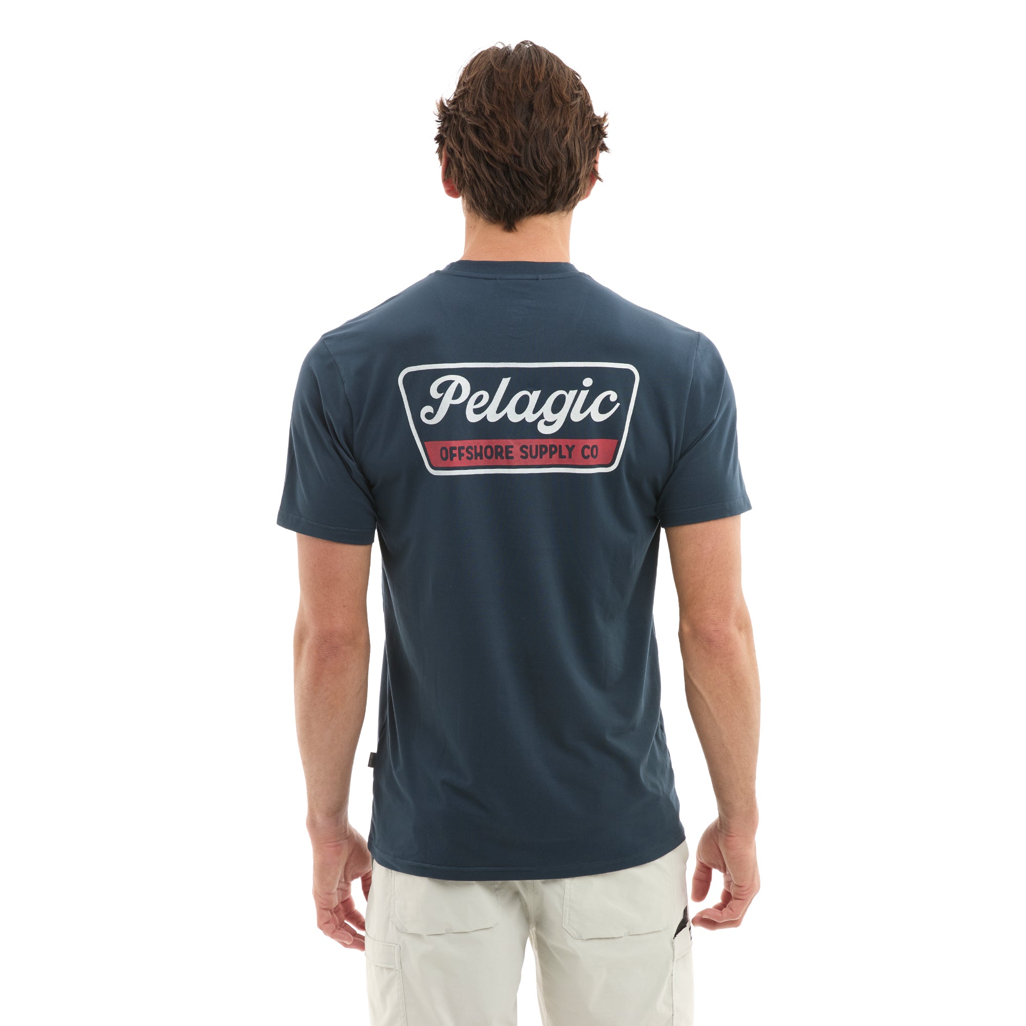 Pelagic Freespool Dockline t-shirt blu navy UPF 50+ traspirante