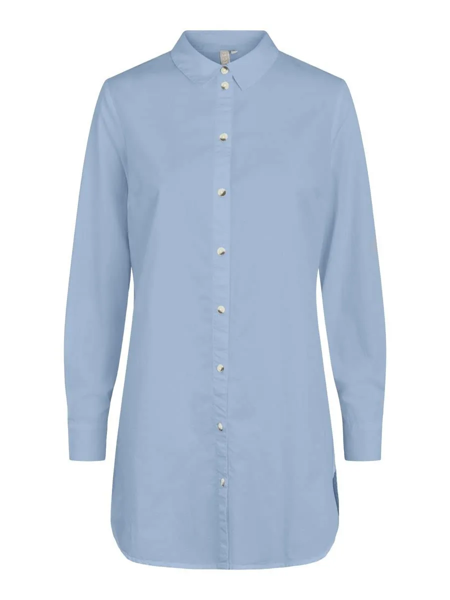 Pieces Pcnoma LS Long Shirt Noos camicia donna L blu bio