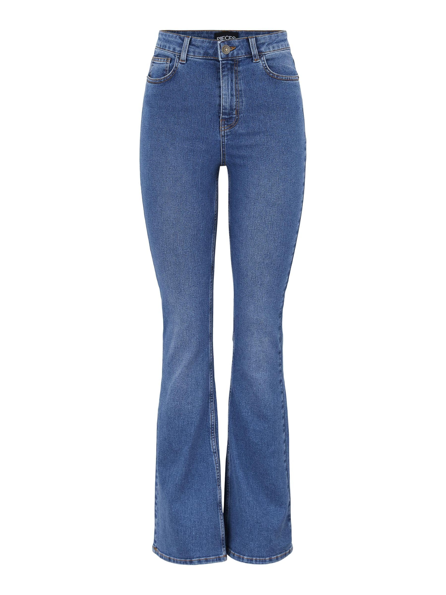 Pieces Pcpeggy Flared jeans donna vita alta denim