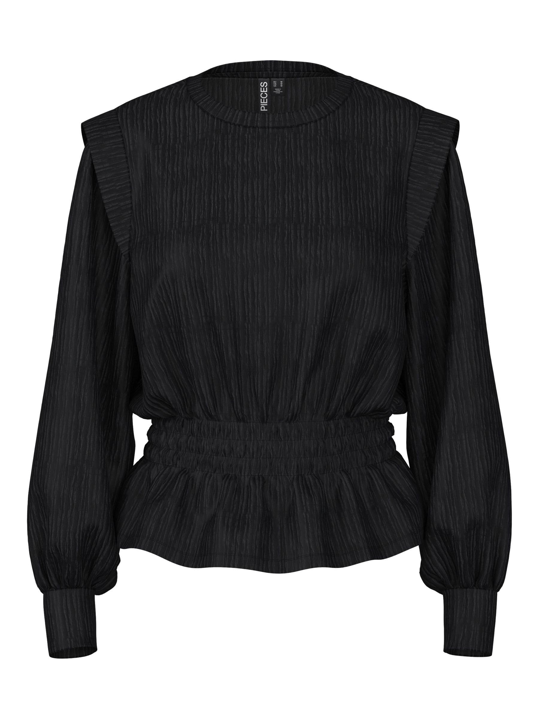 PIECES Pcnilas top donna manica lunga nero taglia XS