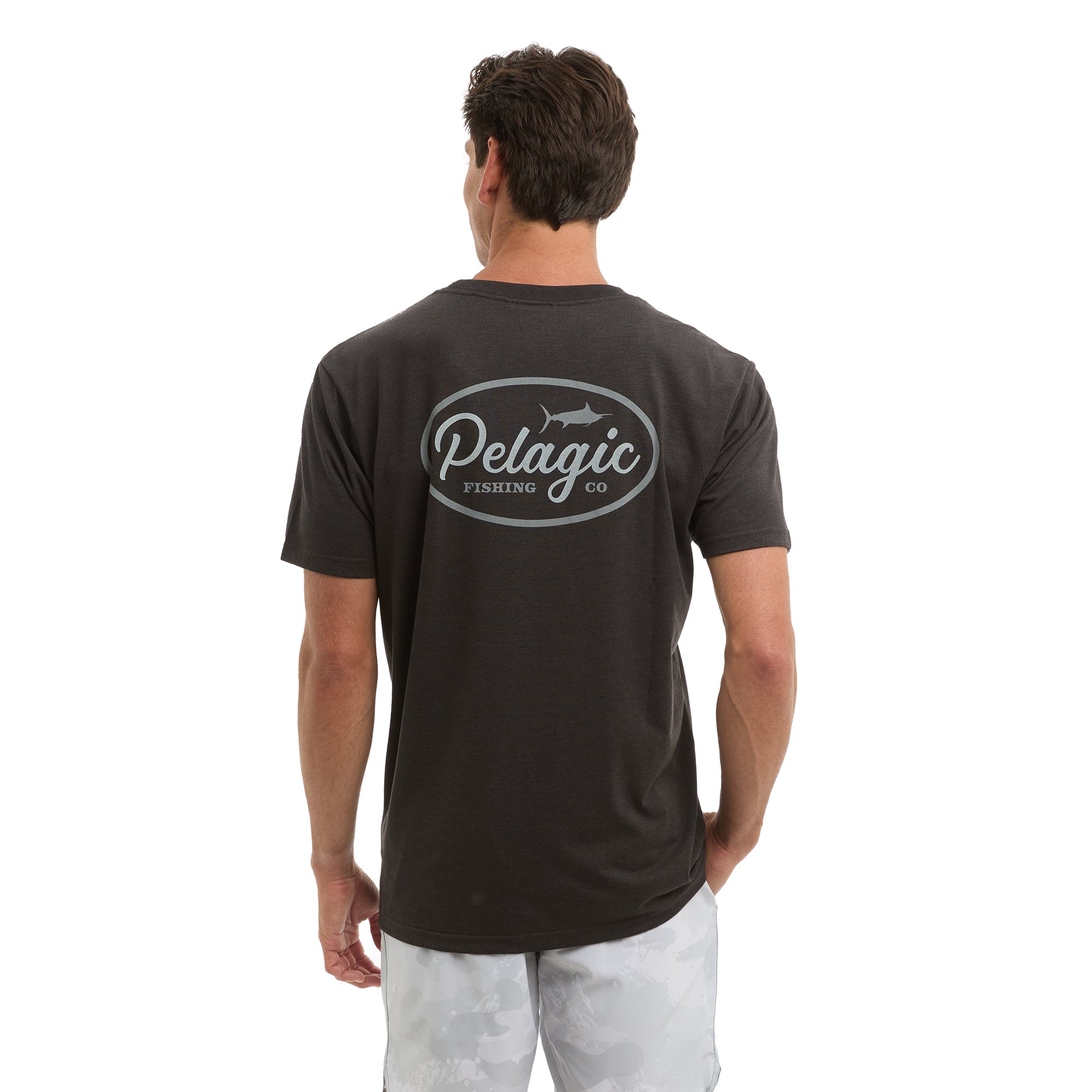 Pelagic Circled t-shirt uomo Heather Black elasticizzata