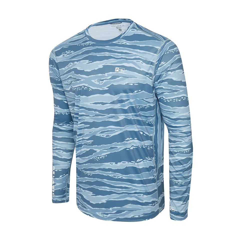 Pelagic Vaportek maglia pesca petrolio mimetica UPF 50+
