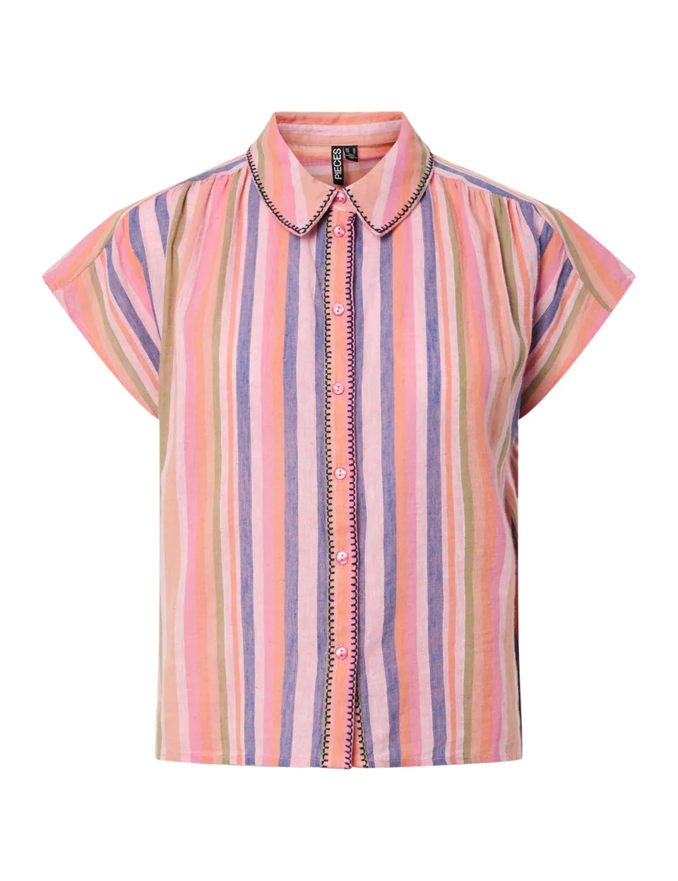 Pieces Pcbatitha SS Wvn Shirt FC camicia XL maniche corte