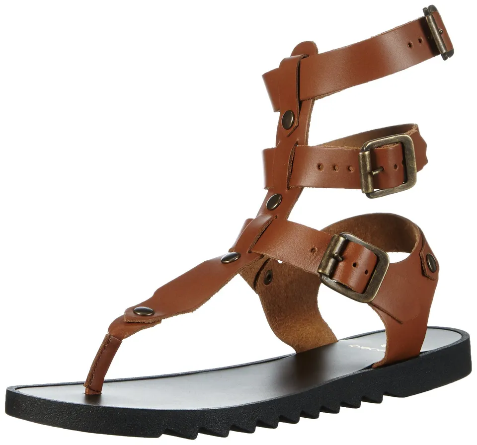 Pieces Psjulia Leather Sandal sandali donna cognac