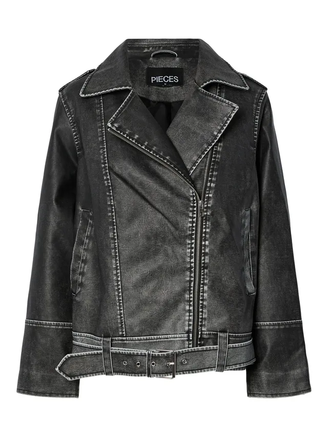 Pieces Pcjosie giacca biker donna ecopelle taglia M