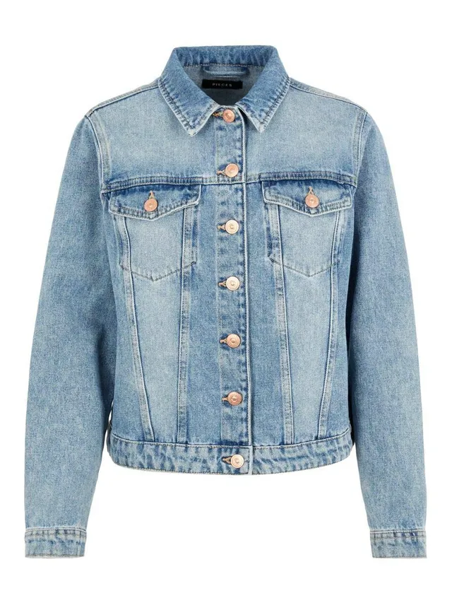 Pieces Pclou L/S Denim Jacket giacca jeans taglia S