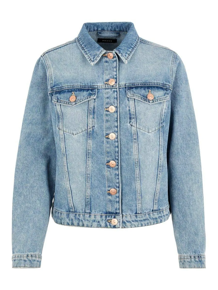 Pieces Pclou L/S Denim Jacket giacca jeans taglia S