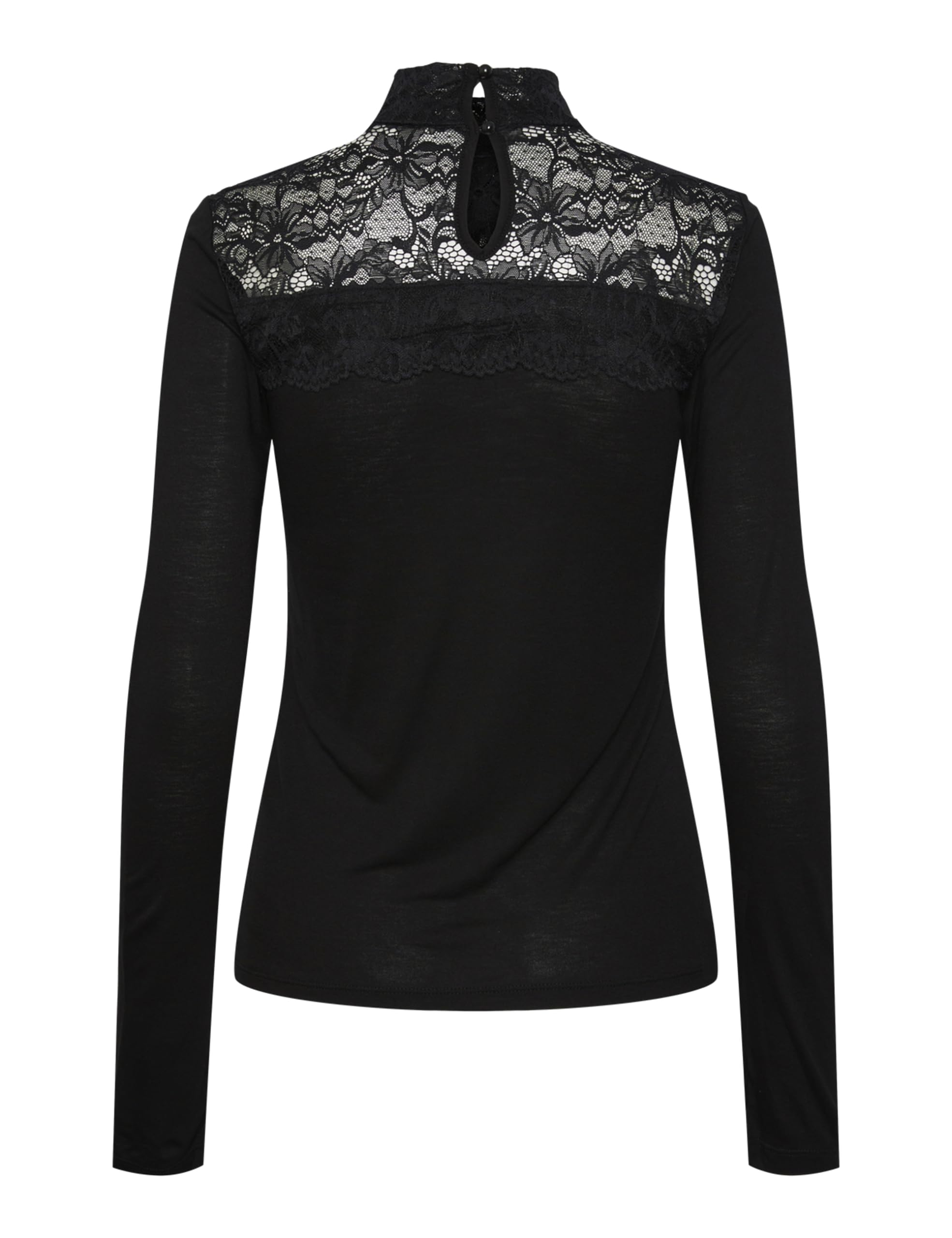 PIECES Pcmolly LS High Neck Lace Top BC maglietta taglia M collo alto
