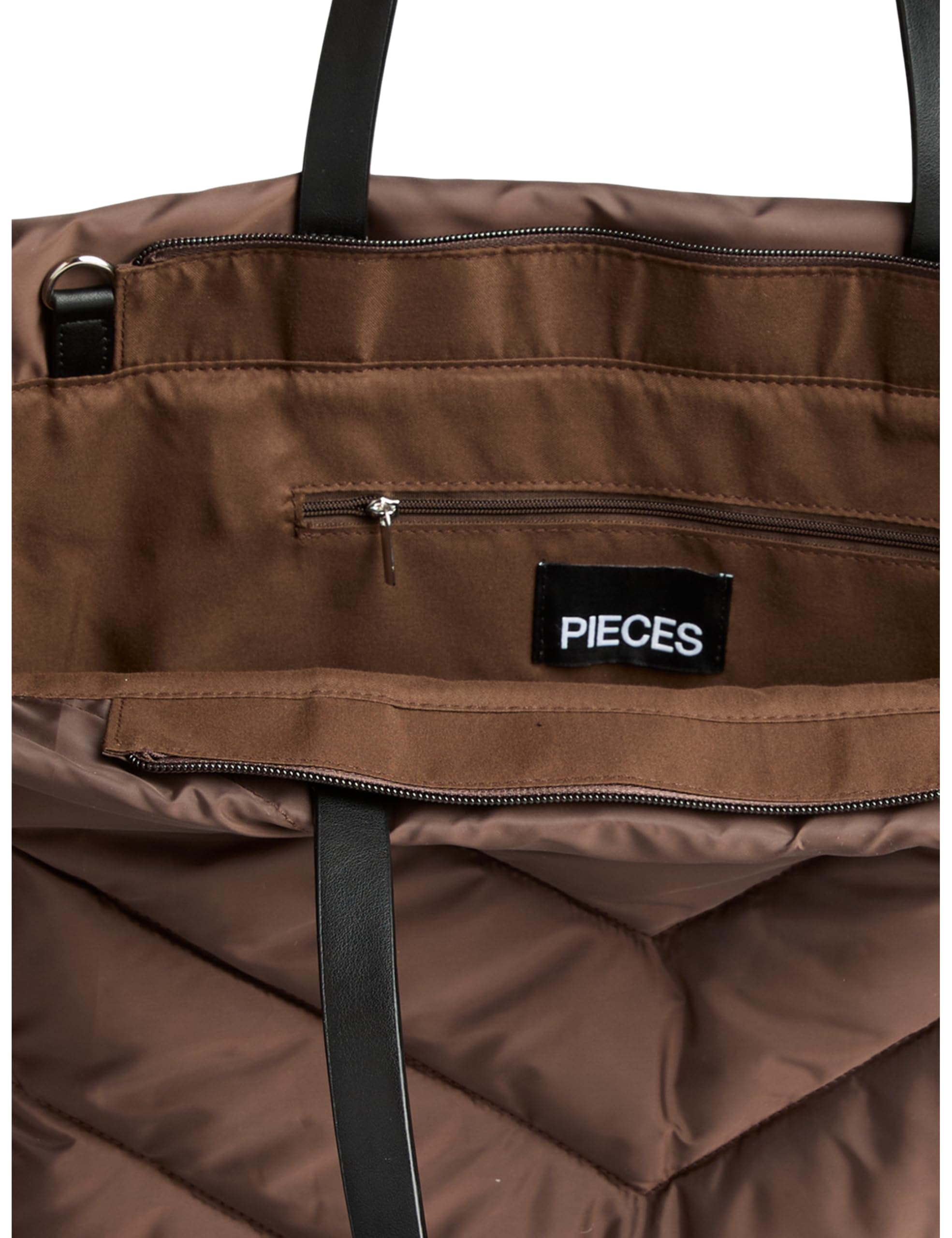 PIECES Pcjune Padding Shopper Borsa Donna Hot Fudge