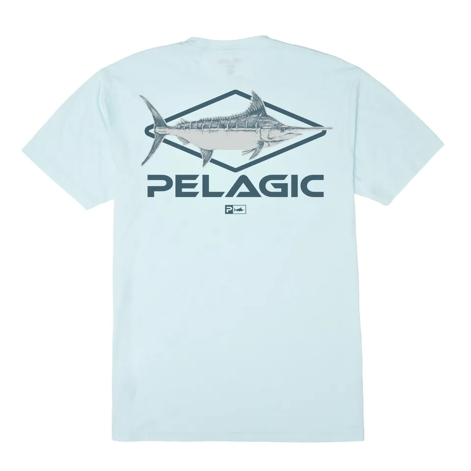 Pelagic Big Blue maglietta uomo azzurro cotone organico
