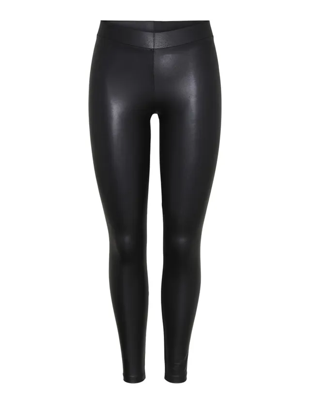 PIECES leggings ecopelle donna M-L effetto opaco
