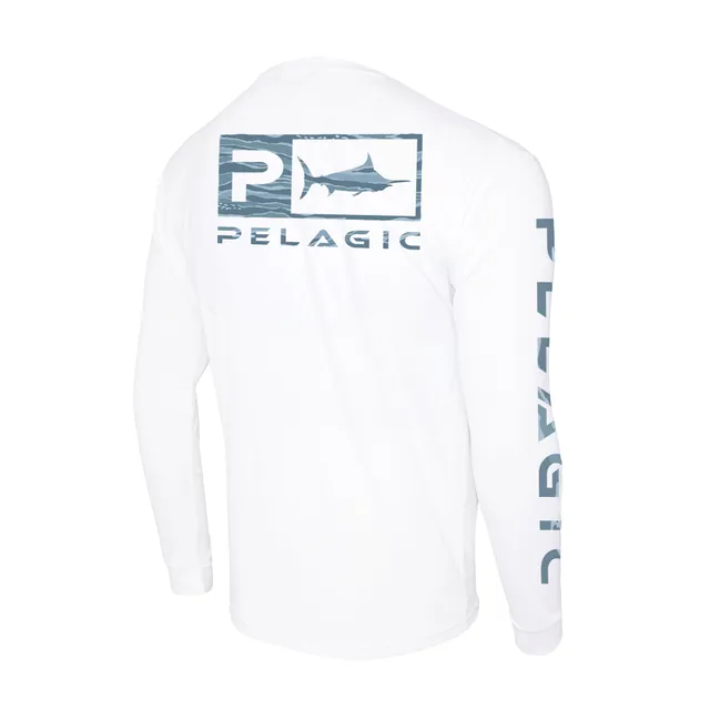 Pelagic Aquatek Wahoo Icon maglia manica lunga bianca UPF 50+