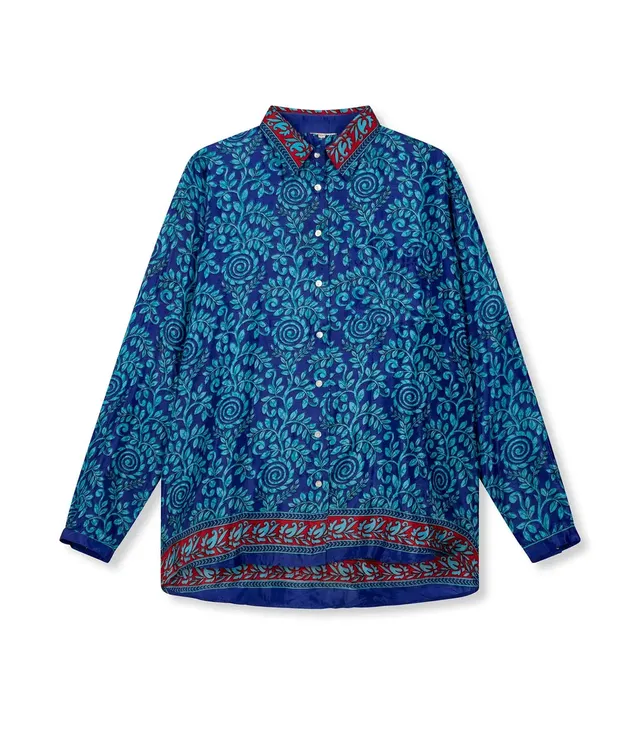 el.residu Evan #31 camicia L/XL blu viscosa