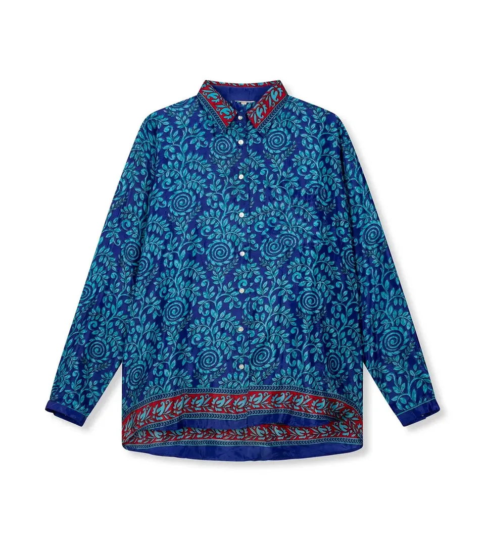 el.residu Evan #31 camicia L/XL blu viscosa