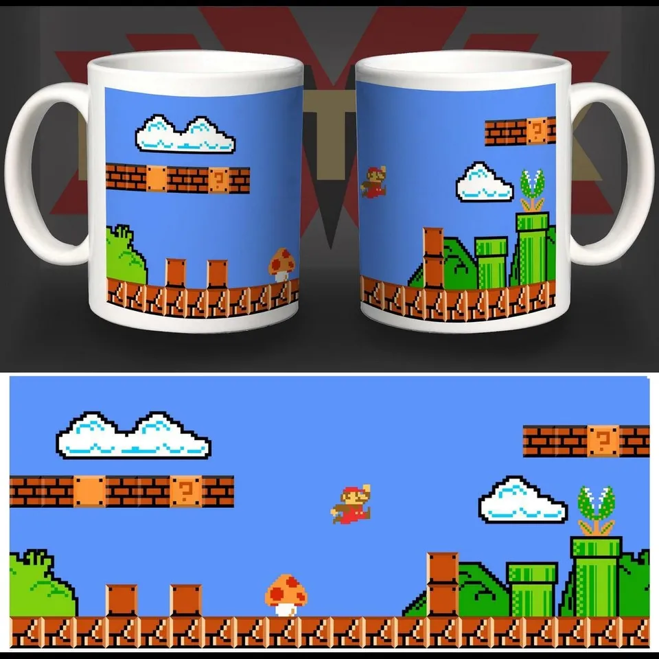 Vintage Videogame Mario Bros tazza ceramica