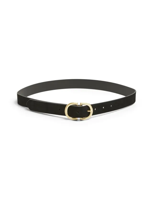 Pieces Pcjuva Suede cintura nera 80 fibbia oro