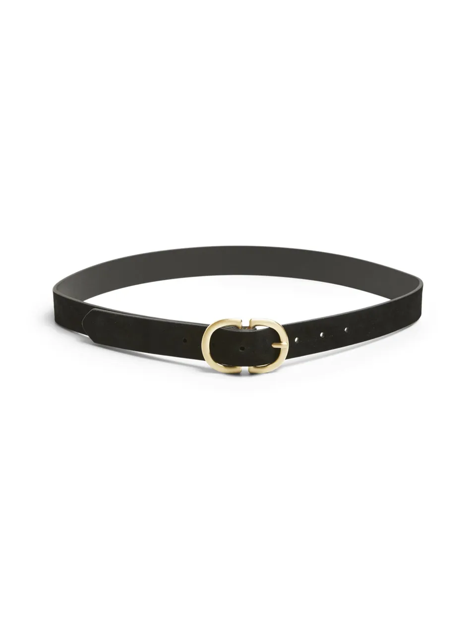Pieces Pcjuva Suede cintura nera 80 fibbia oro