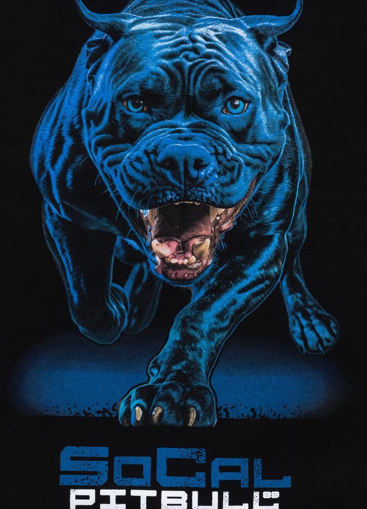 Pitbull Stampa Blu felpa girocollo cotone uomo