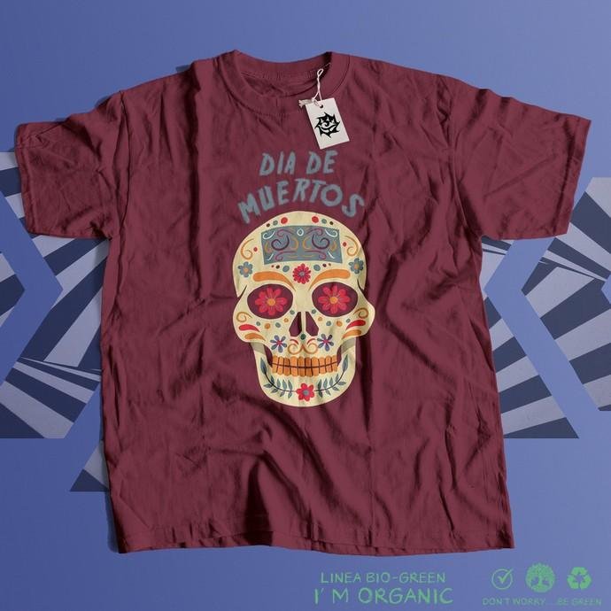 Matrix Music Store Beard Edo Skull Dia de Muertos t-shirt unisex cotone