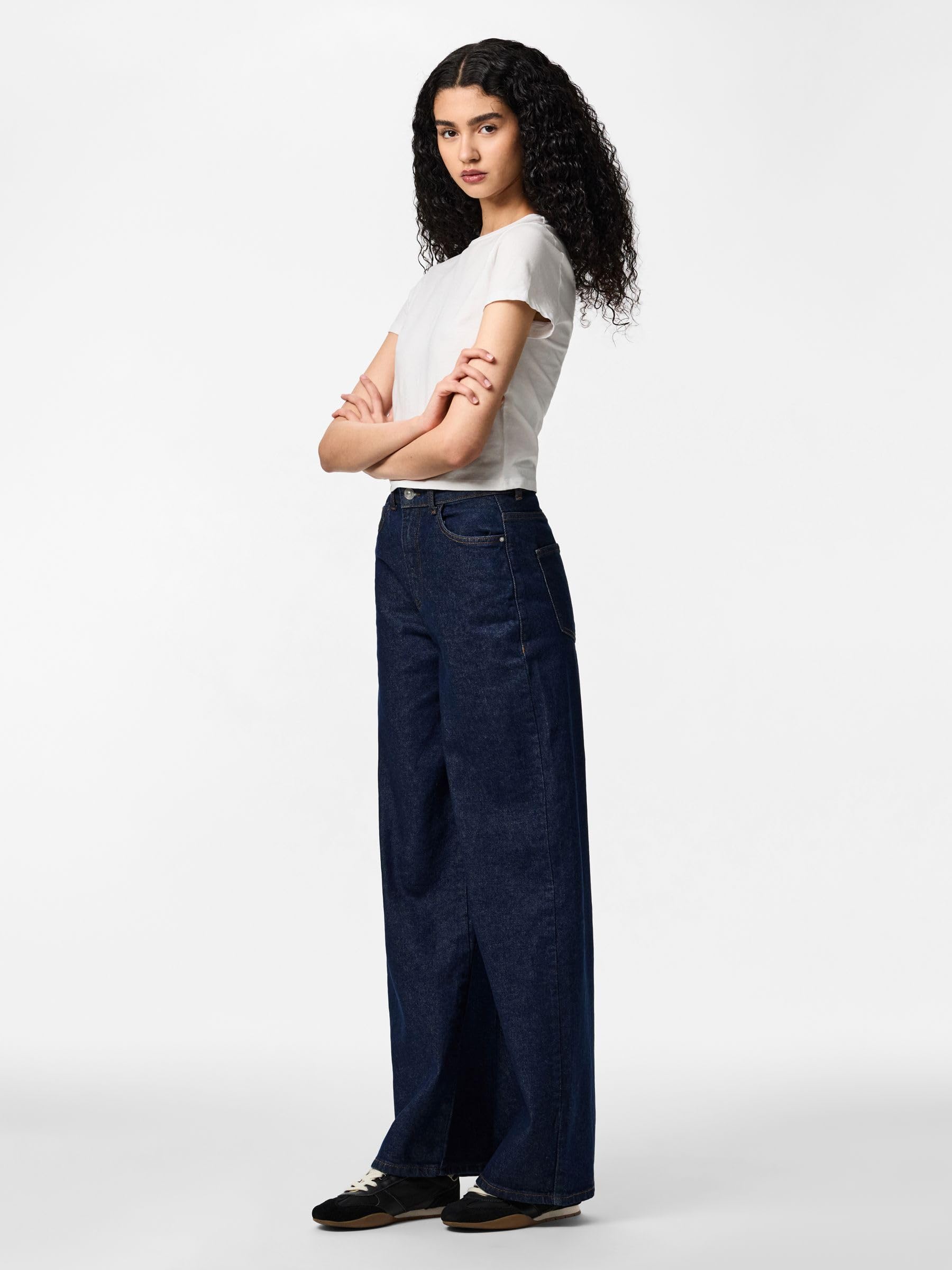 Pieces Pcselma HW Wide Rinse Noos jeans donna 26W x 32L