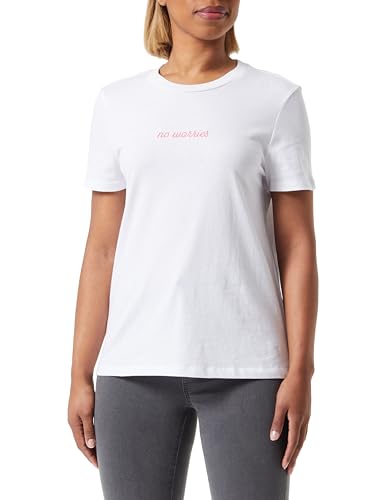 Pieces Pcfria SS Embroidery Tee t-shirt bianco No Worries