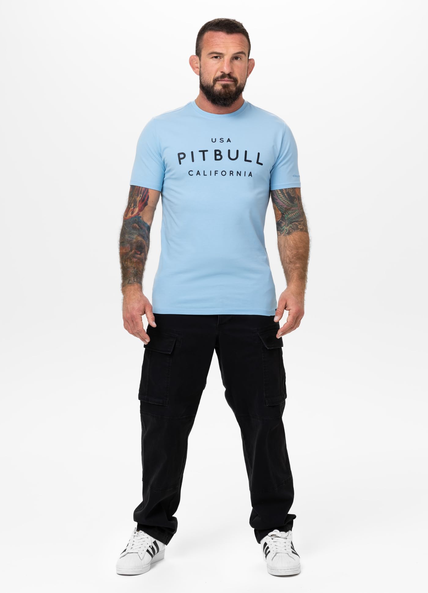 Pitbull USA Cal T-Shirt Uomo L Slim Fit Cotone
