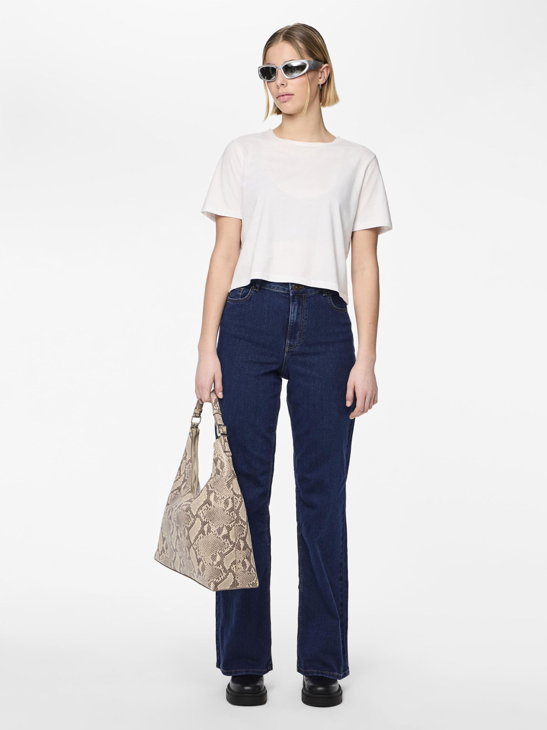 Pieces Pcpeggy HW Wide jeans donna XS gamba larga