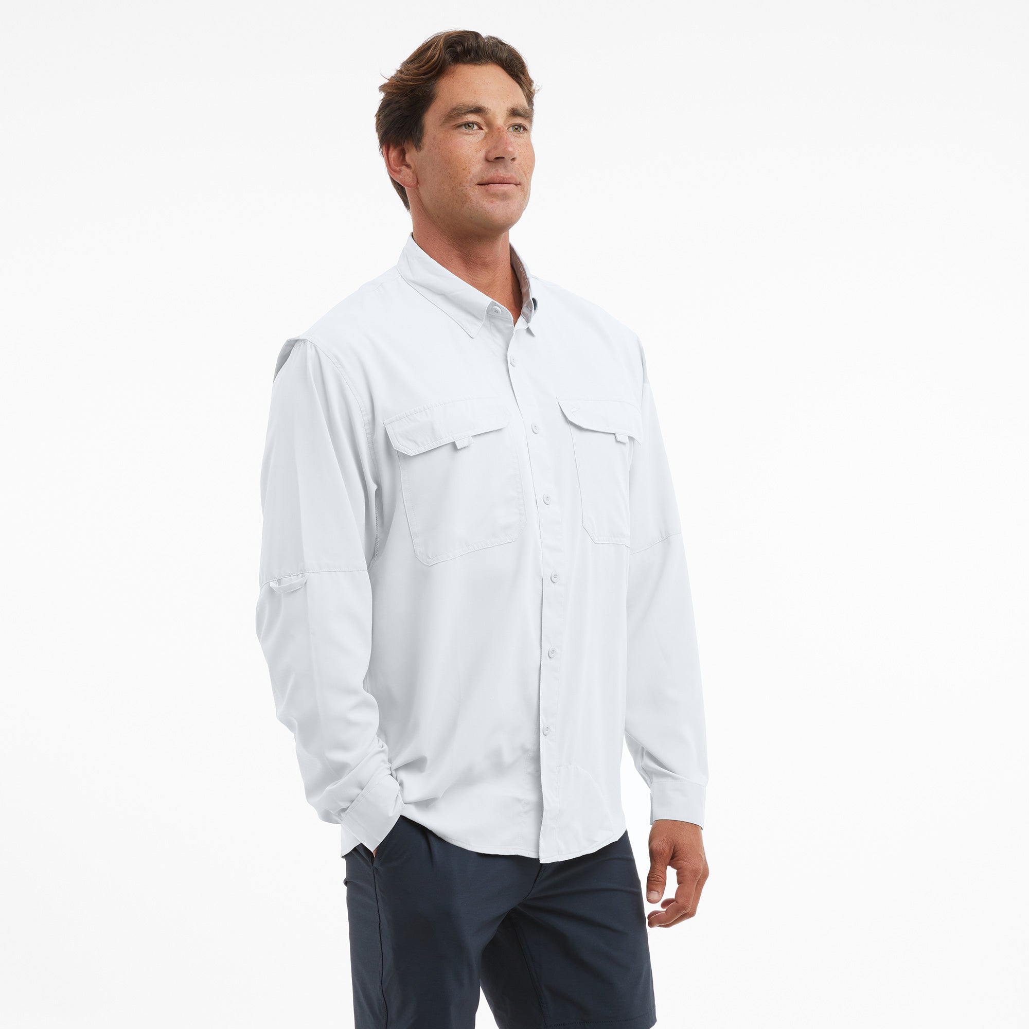 Pelagic Keys LS camicia uomo bianca UPF 50+
