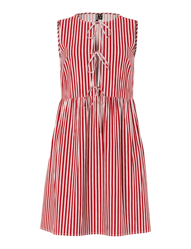 Pieces Pcjolly SL Tie Short Dress Wvn Noos abito taglia L