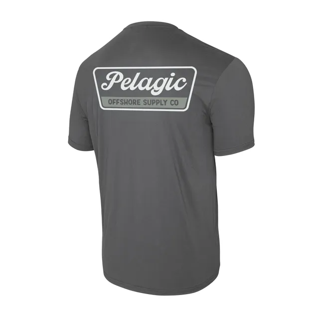 Pelagic Freespool Dockline maglietta uomo grafite UPF 50+