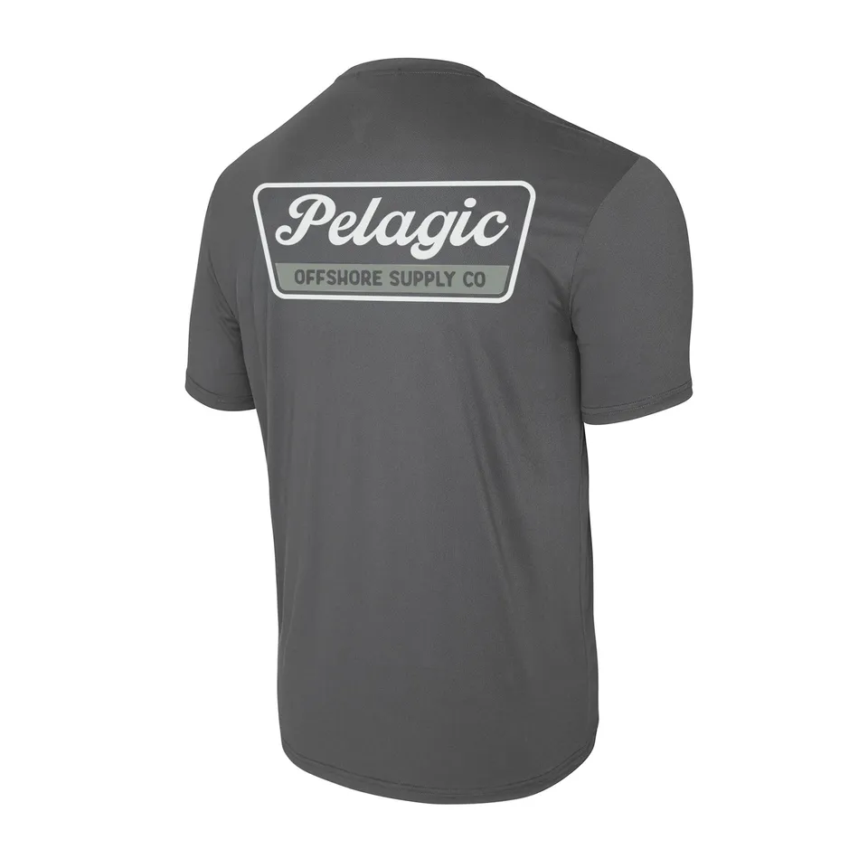 Pelagic Freespool Dockline maglietta uomo grafite UPF 50+