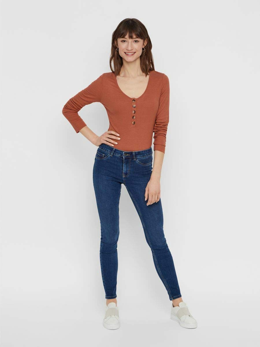 Pieces Pcshape-up Sage MW Jegging jeans slim donna stretch