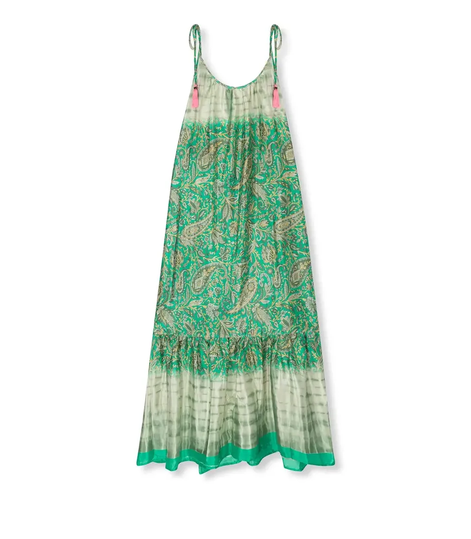el.residu Myra 31 abito midi viscosa verde L/XL