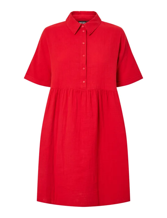 Pieces Pcsastina Abito Camicia Donna Manica Corta