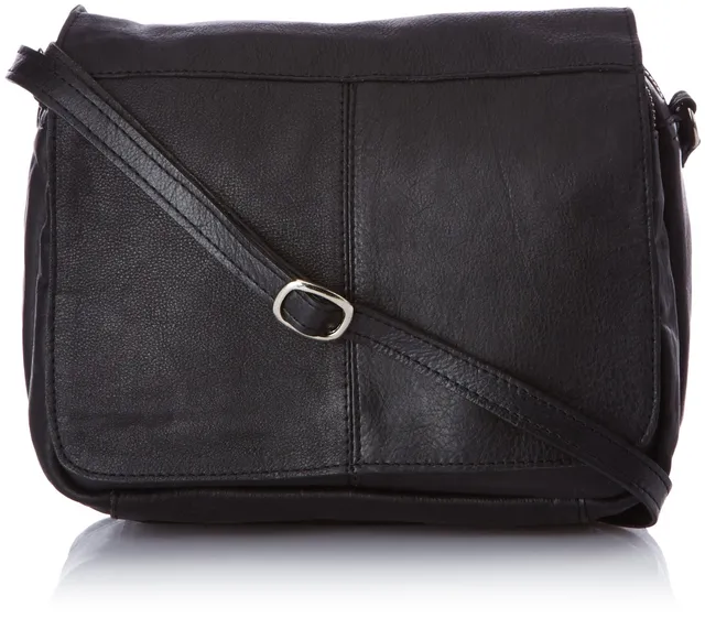 Pieces Siff Leather Cross Over borsa tracolla nera