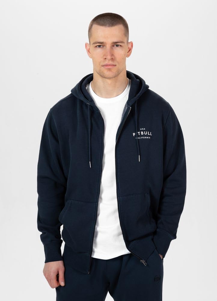 Pitbull Washed Lancaster Basics Hoody Zipper felpa uomo in cotone