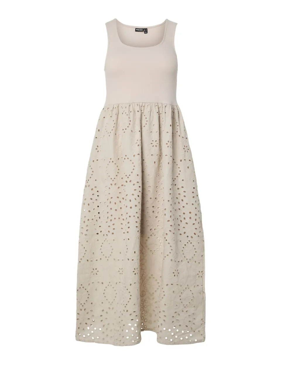 Pieces Pcdulla SL Broderie Anglaise Dress Jrs abito L argento