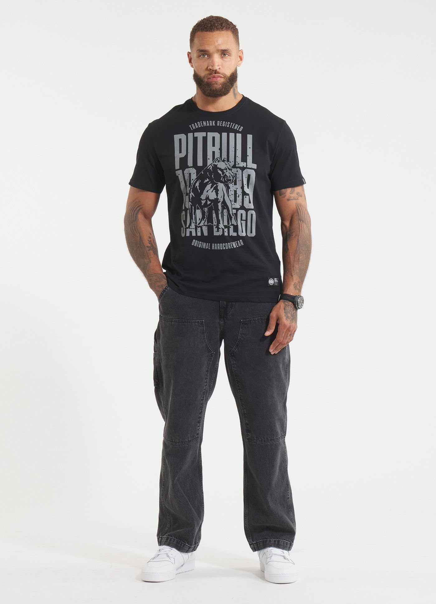 Pitbull San Diego Dog t-shirt uomo cotone girocollo