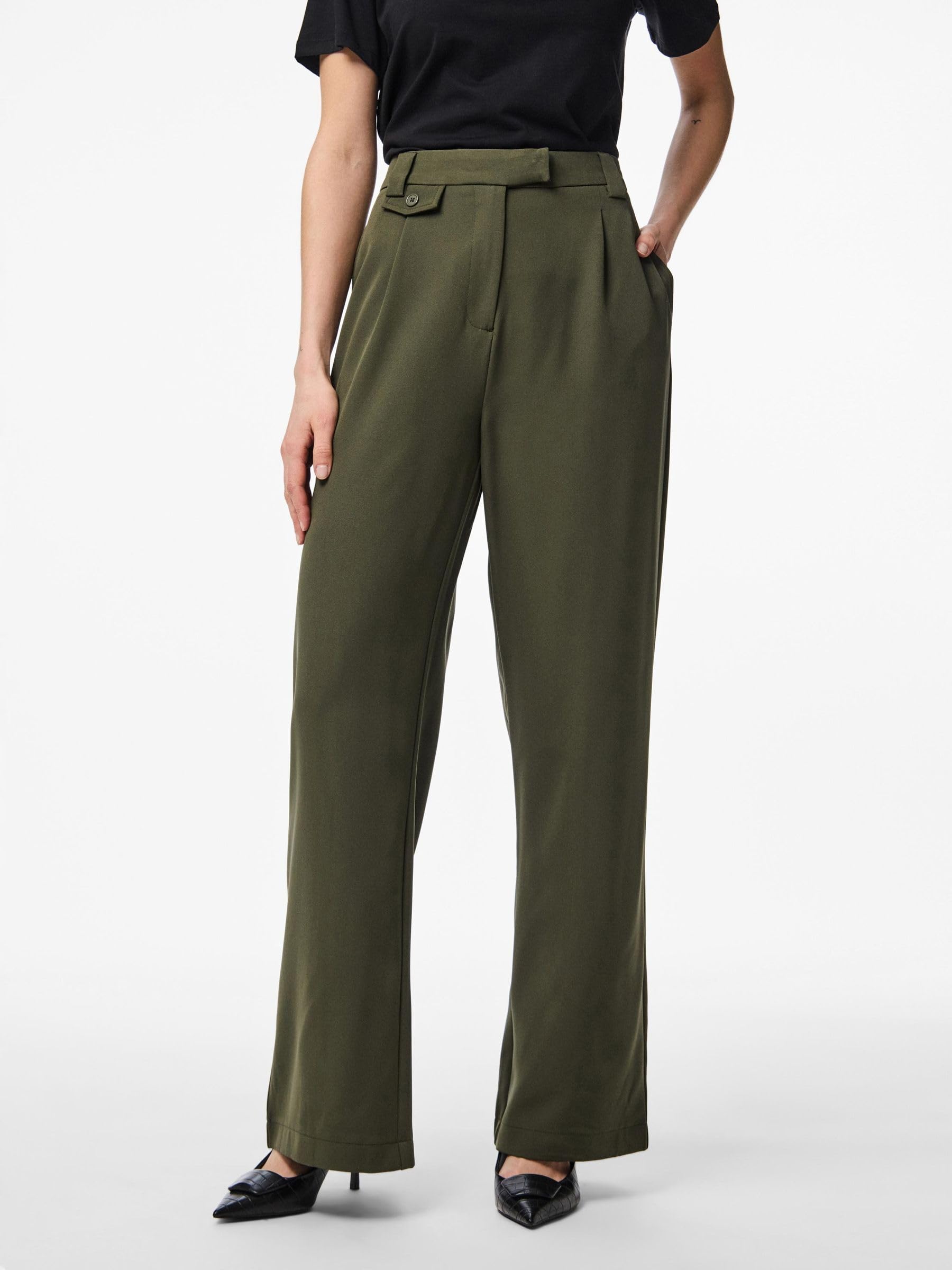 Pieces Pcnimora HW Pants BC pantaloni eleganti donna S vita alta